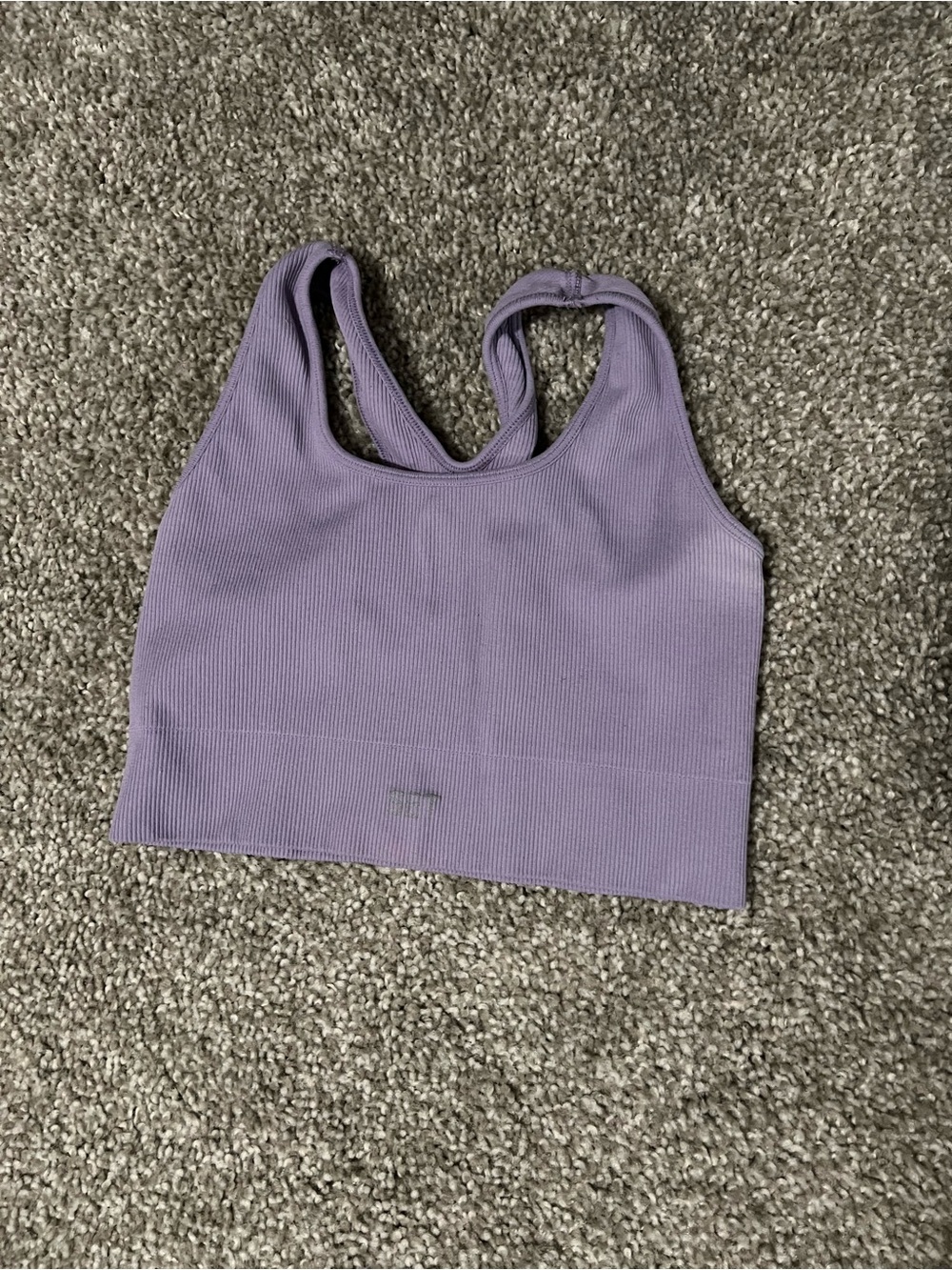 SET ACTIVE Ribbed Purple Seamless Crop Tank - Picture 1 of 1